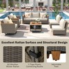 8-Piece Outdoor Patio Wicker Conversation Sofa Set with 2 Swivel Rocking Chairs and Acacia Storage Table - 4 of 4