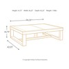 Watson Rectangular Cocktail Table Dark Brown - Signature Design by Ashley: Modern Trestle Base, Hardwood Veneer - 4 of 4