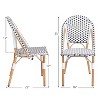ADILE Outdoor Armless Dining Chairs with Hand-Woven Rattan Set of 2 - 2 of 4