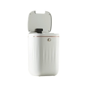 JANSNO Touchless White Trash Can for Kitchen & Bathroom - 1 of 4