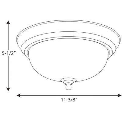 Brushed Nickel 16" Dome Glass Flush Mount Ceiling Light