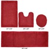 Edge Bath Rug 100% Premium Cotton Ultra-Soft Water Absorbent Tufted Solid Reversible 4 Piece Bathroom Rug Set for Machine Washable Bathmat - 2 of 2