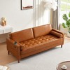 NicBex Couches for Living Room 82.48" Convertible Loveseat Sleeper Sofa Bed PU Sofa Couch with Adjustable Backrest and Storage Pockets, Brown - 4 of 4