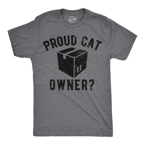 Мужские футболки Crazy Dog T-Shirts, Inc. Mens Funny T Shirts Proud Cat Owner Sarcastic Kitten Graphic Tee for Men - Crazy Dog Men's T Shirt For Cat Lovers Dark Grey XL