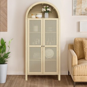 70.28"Modern Arch Tall Storage Cabinets For Living Room Larder Cupboard,Wood Tall Storage Cabinets With Doors And Shelves Bedroom Cabinets-Cuddlewood - 1 of 4