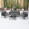 5-Piece Outdoor Plastic Sofa Set with Cushions and Coffee Table aa??Modular Sectional Furniture for Patio, Garden, or Balcony - 3 of 4
