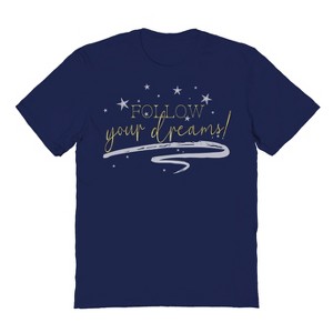 Rerun Island Men's Follow Your Dream Short Sleeve Graphic Cotton T-Shirt - 1 of 1