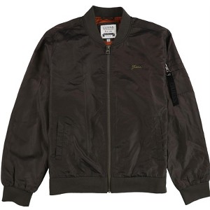 GUESS Mens Exo Nylon Ribbed Trim Bomber Jacket - 1 of 2