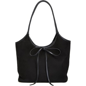 Vintage French Bow Tote Bag Large Capacity Hobo Bag Satchel Purse Chic Underarm Bag - 1 of 4