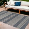 8' X 10'  and Gray Striped Stain Resistant Indoor Outdoor Area Rug - 2 of 4
