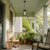 LNC 14.2" Cage Farmhouse Outdoor Pendant Lamp Matte Black: Weather-Resistant, Textured Glass Shade, E26 - 3 of 4