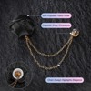 Unique Bargains Cloth Handmade Flower Lapel Pin with Gold Badge Tassel Chain Brooches 1.57 inch 1 Pc - 2 of 4