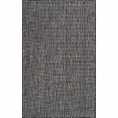 Black Rectangular Flatweave Outdoor Area Rug