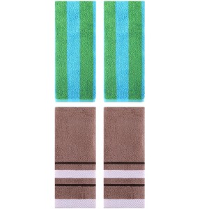 REGALWOVEN 4 Pcs Soft Absorbent Stripe Bathroom Hand Towel for Home - 1 of 4