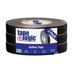 Tape Logic Gaffers Tape 11 Mil 1" x 60 yds. Black 3/Case T98618B3PK - 1 of 3