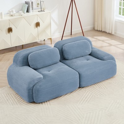 Aukfa Modular Corduroy Sectional Sofa with Ergonomic Support - Pet Friendly, Easy Assembly, Non-Slip Base Design