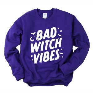 Simply Sage Market Women's Graphic Sweatshirt Bad Witch Vibes Moon - 1 of 4