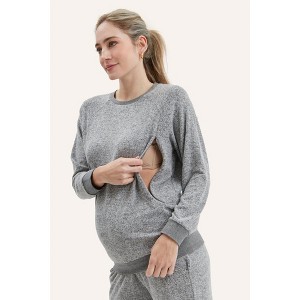 NOM Maternity Heart On My Sleeve Nursing Sweatshirt - 1 of 4