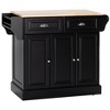 HOMCOM Kitchen Island on Wheels, Rolling Kitchen Cart with Rubber Wood Top, Towel Rack, Spice Rack, Storage Drawer and Cabinet - 4 of 4