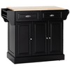 HOMCOM Kitchen Island on Wheels, Rolling Kitchen Cart with Rubber Wood Top, Towel Rack, Spice Rack, Storage Drawer and Cabinet - image 4 of 4