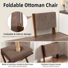 Folding Rectangle Standard Tufted Upholstered Ottoman Stool With Solid Wood Legs - 3 of 4
