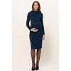 Hello Miz Women's Mock Neck Long Sleeve Side Slit Maternity Sweater Dress - 4 of 4