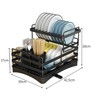 2 tier Dish Drainer Kitchen Counter Dish Rack with Cutlery Holder, Drip Tray - 3 of 4
