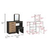 NicBex Vanity Desk with Mirror Dressing Table with Power Outlet, Drawers, Large Storage Cabinet, Makeup Table with Cushioned Stool for Bedroom - 3 of 4