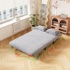 39″ Convertible Chair Bed, Tri-Fold Sofa Bed with Adjustable Backrest & Pillow with Sturdy Steel Frame for Home & Office, Light grey Dutch velvet - 4 of 4