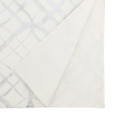 Glamorous Metallic Foil Print Cotton Table Runner