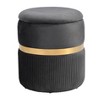 APRILSOUL Modern Velvet Round Ottoman with Storage - 2 of 4