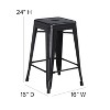 Emma and Oliver Commercial Grade 24"H Backless Distressed Metal Indoor-Outdoor Counter Stool - 4 of 4