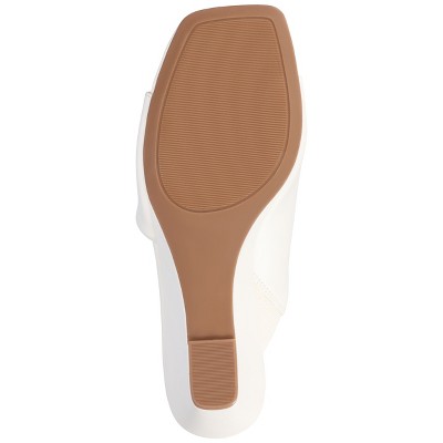 White Faux Leather Open-Toe Wedge Sandals, Size 12