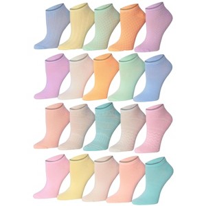 Solid Multicolor No Show Socks - 20 Pairs - 1 of 4