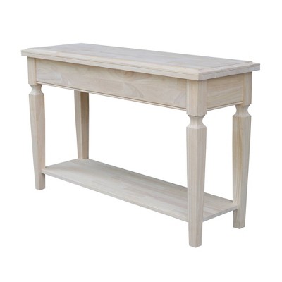 Vista 56'' Unfinished Solid Hardwood Console Table with Storage