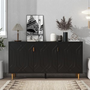 CAVINAS Modern TV Stand Media Console with 3 Doors and Adjustable Shelves for TVs Up to 70 Inches for Living Room - 1 of 4
