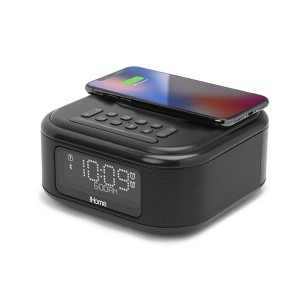 iHome Alarm Clock with Wireless Charging, Bluetooth Speaker, and USB Charger – (IBTW23B8) - 1 of 3