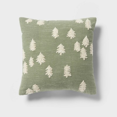 18"x18" Traditional Trees Square Deco Pillow Green - Threshold™