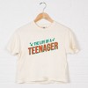 The Life Of A Teenager Puff/Glitter - Womens Boxy Crop Top - 3 of 3