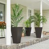 Aghana Digitals 28ft Square Matte PP Plastic Planters Set of 3, Brown, Anti-Crack Fade-Resistant - 2 of 4