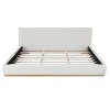 Elegant Velvet Upholstered Bed Frame, Queen/King Size Platform Bed for Bedroom, White - ModernLuxe - 4 of 4