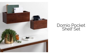Domio Rustic Brown Wood Wall Pocket Organizer Set