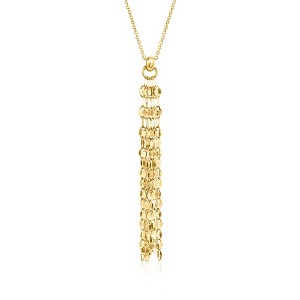 Ross-Simons Italian 18kt Gold Over Sterling Lumachina-Chain Tassel Necklace Size 18 - 1 of 3