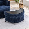 Hrinhom 42"W Chenille Upholstered Swivel Accent Chair with Pillows and Half-Moon Storage Ottoman - 3 of 4