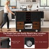 Rolling Kitchen Island Farmhouse Kitchen Storage Cart with 2 Drawer, Charging Station, Adjustable Shelves, Spice & Towel Rack - ModernLuxe - 4 of 4