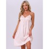 INSPIRE CHIC Women's Silky Satin Lace 3/4 Sleeve Camisole Nightgown and 3/4 Sleeve Robe Set - 3 of 4