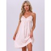 INSPIRE CHIC Women's Silky Satin Lace 3/4 Sleeve Camisole Nightgown and 3/4 Sleeve Robe Set - image 3 of 4