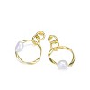 Guili Sterling Silver 14K Gold Plated Round Dangling Earrings with Freshwater Pearls, combining timeless appeal and modern styles. - 2 of 3