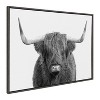 Kate and Laurel Sylvie Highland Cow Portrait Framed Canvas by Amy Peterson Art Studio, 28x38, Dark Gray - 2 of 4
