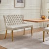 Okak Modern Velvet Upholstered Tufted Chair Dining Bench with Metal Legs,Leisure Reception Chair for Living Rooms,Dining Seating - 2 of 4